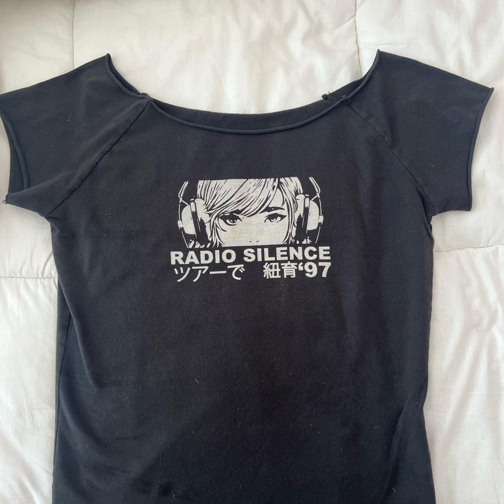 Brandy Melville Black and White Graphic Tee